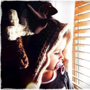 Reindeer Deer Crochet hat hood Christmas Snow days